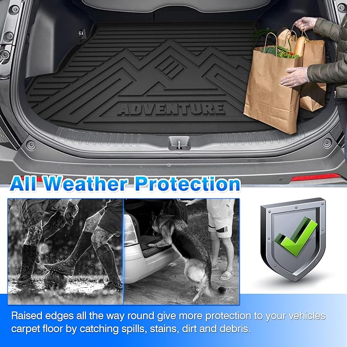 RAV4 Cargo mat - Trunk Mat for Toyota RAV4 2019-2025 (Fit for All Models), All Weather Trunk Mat & Storage Box for RAV4 Accessories, Heavy Duty Rubber Mats