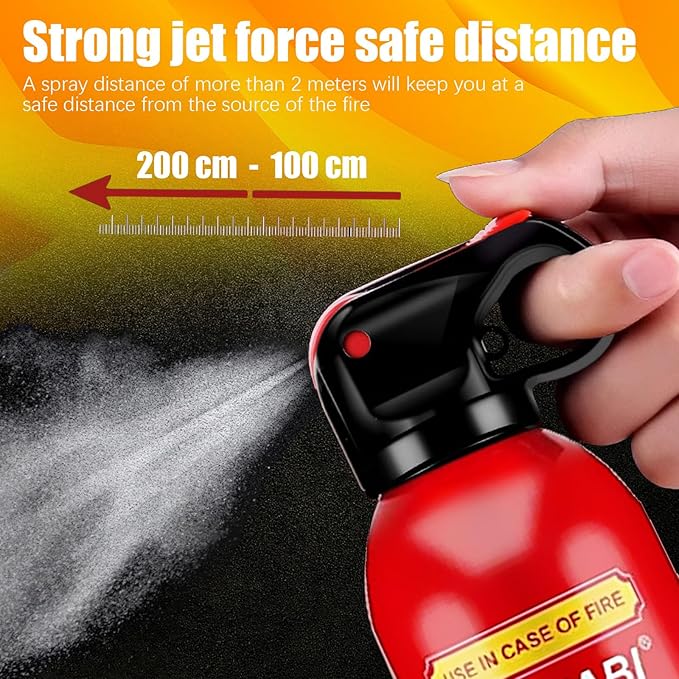 1 PACK Portable Fire Extinguisher Spray 4 in-1 With Bracket for The House/Car/Kitchen/Garage/Home,0.5-A:21-B:C:5K Water-Based Fire Extinguishers(620ml/21.87OZ)