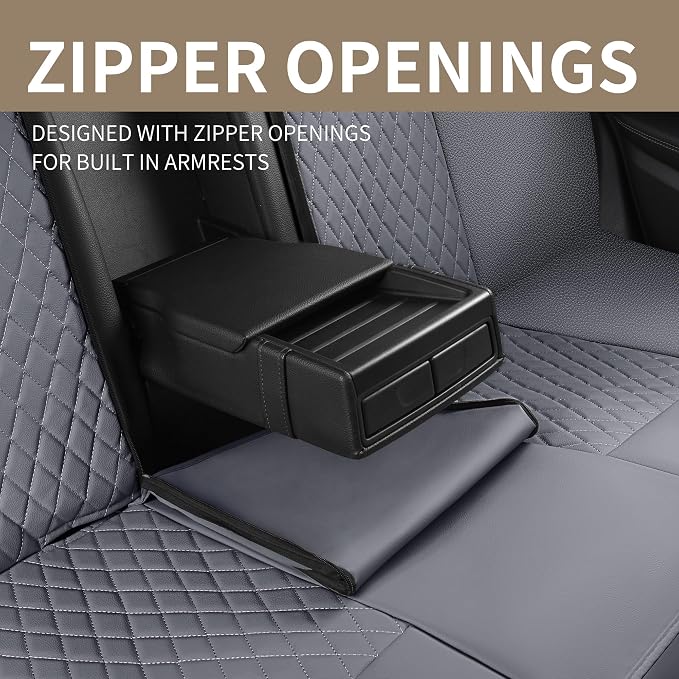 HChengkikz Car Seat Cover, Leather, Waterproof (Gray) | Breathable, PU Premium, Airbag Compatible, Universal Fit for Most Cars Sedans SUVs Vans and Trucks