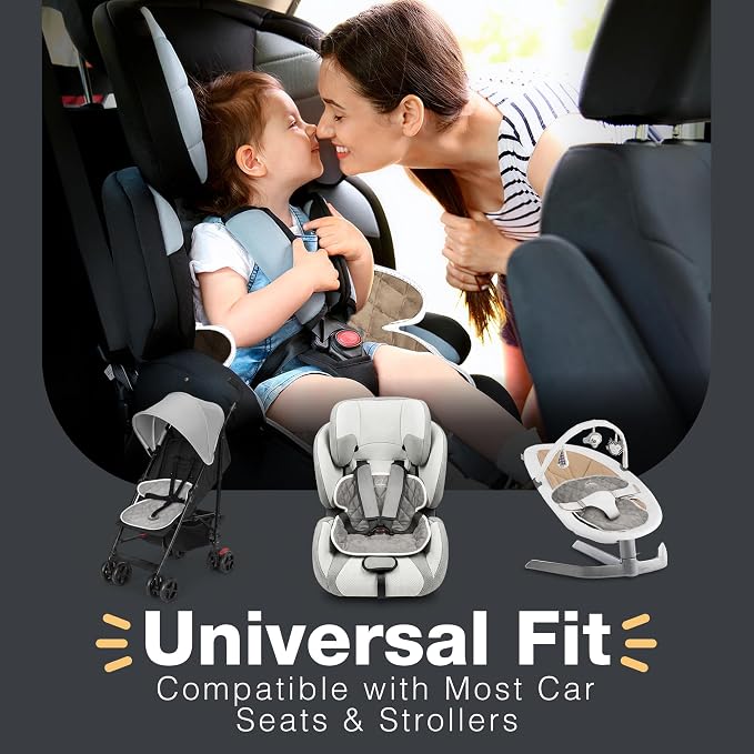 Bear and Care - Potty Training Car Seat Protector - Waterproof Car Seat Liner - Piddle Pads for Stroller, Toddlers & Baby Carseat - Travel-Friendly Washable Liner Mat for Spills Leak (Gray, Pack of 2)