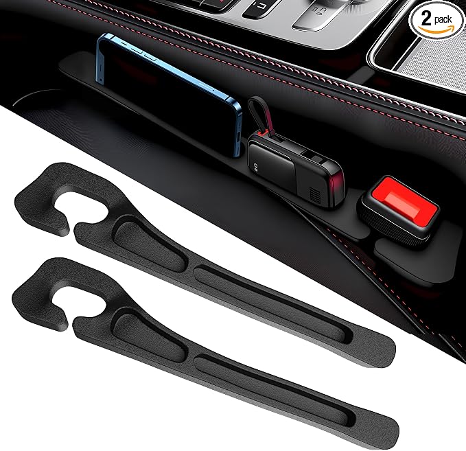 Car Seat Gap Filler 2 Pack,No Drop Seat Guard,Drop Seat Gap fillers Between Seat and Console Stop Things from Dropping (Black)