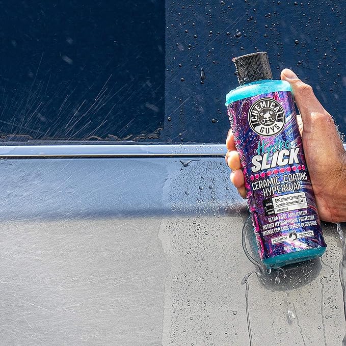Chemical Guys, HydroSlick Intense Gloss Ceramic Coating HyperWax, 16 oz | Ceramic wax lays down high gloss and a hydrophobic, water-beading layer on paint, glass and trim, easy on and off