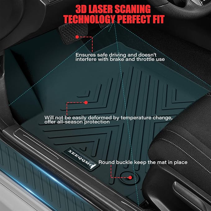 Floor Mats & Trunk Mat with Backrest Mat for 2022-2026 Nissan Pathfinder | All Weather TPE Rubber Cargo Liner Back Seat Cover 3rd Row for 2022-2026 Pathfinder 7&8 Seats Car Floor Liners Accessories
