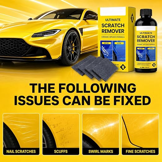 2Pcs Scratch Remover, 3.53 Fl Oz Plastic Polish Scratchs Removers, Professional Grade Car Scratch Repair Remover, All Paint Colors Polishing Kit, Quick Repair Scratches and Restore Shine