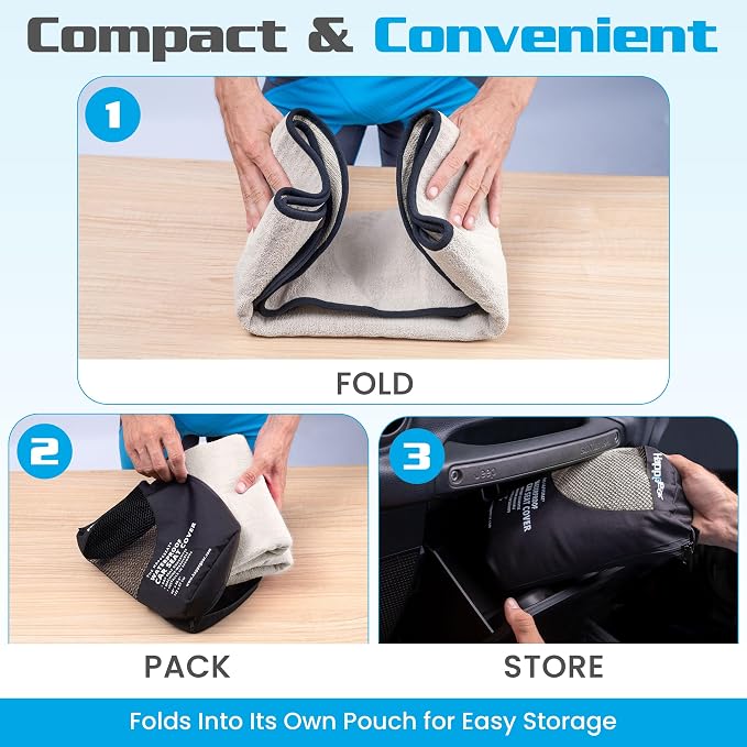 HAPPEGEAR Happeseat Waterproof Car Seat Cover & Protector, Sand | Universal Fit, Car Seat Towel Cover, Non-Slip Backing, Machine Washable, Fits Front & Back, Easy Install & Storage