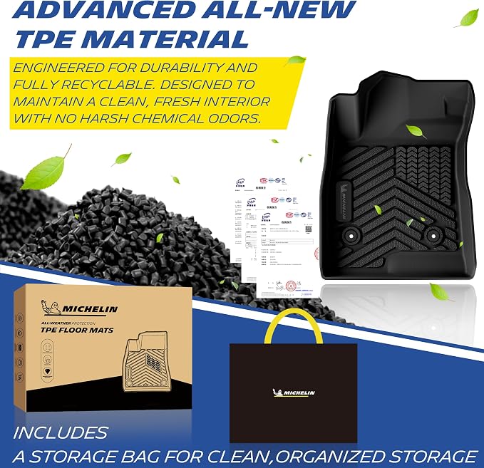 Michelin Vehicle Mats, All-Weather TPE Custom Fit Liner for 2024-2026 Chevy Trax/Buick Envista (3 Piece), Premier