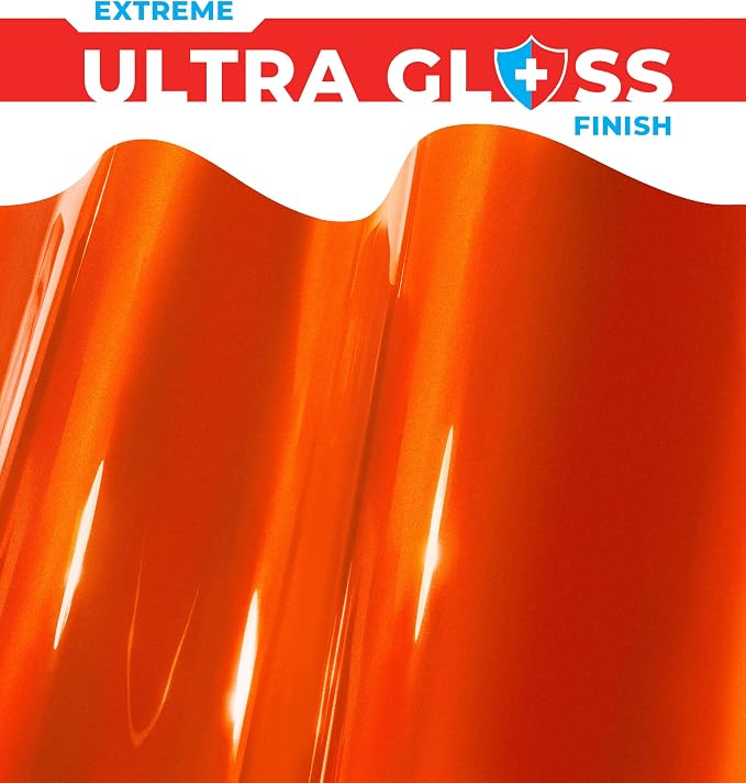 ColorFusion PPF by VViViD, Gloss Flame Orange Dry Apply PPF Vinyl Car Wrap Roll 6ft x 5ft
