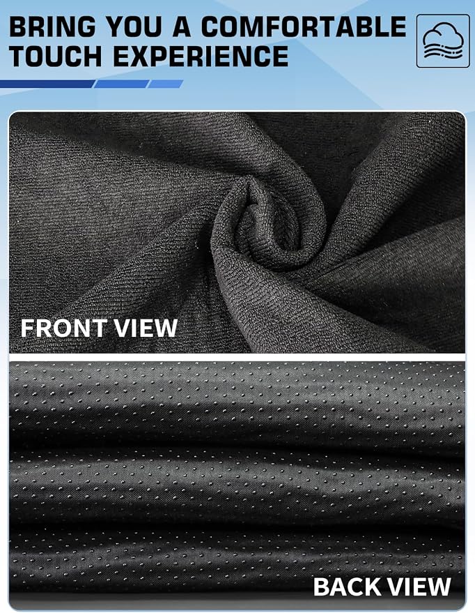 1160g Heavy Duty Towel Car Seat Cover, Sweatproof Absorbent Microfiber Rear Seat Protector for Gym Beach Athletes, Universal Fit Waterproof Back Seat Mat for Sedans SUV Minivans(Black, 1PC)