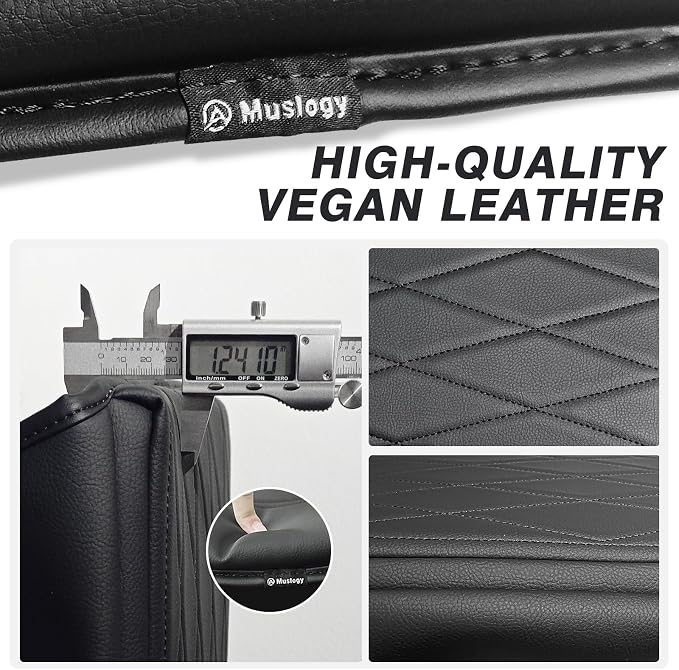 Muslogy Center Console Armrest Cover Fit for Ford F-150 F150 2021-2025 2026 Accessories, Comfort Armrest Pad Console Lid Cushion Vegan Leather 1-Inch Extra Thick(WorkSurface ONLY)