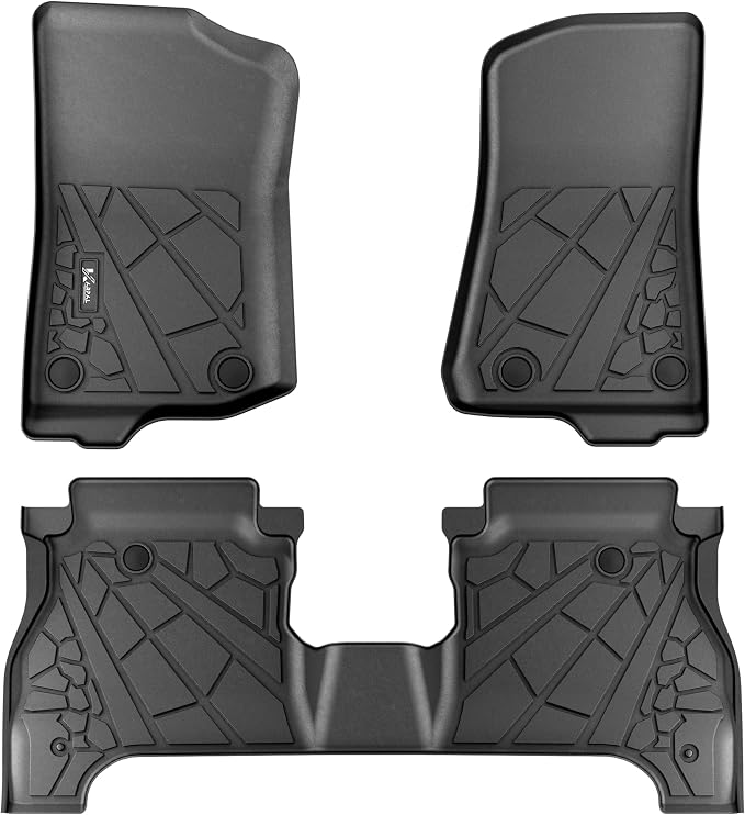 KARPAL Floor Mats for Jeep Gladiator JT 2020-2025 2026, All Weather TPE Custom Fit Floor Liners Car Mats Accessories, Front & 2nd Row