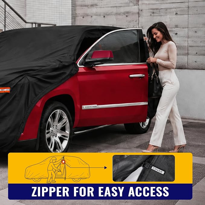 X AUTOHAUX Car Cover for Nissan Altima 2013-2024 210D-PU Outdoor Full Car Cover All Weather with Door Zipper for Waterproof Windproof Sun Rain Snow Protection