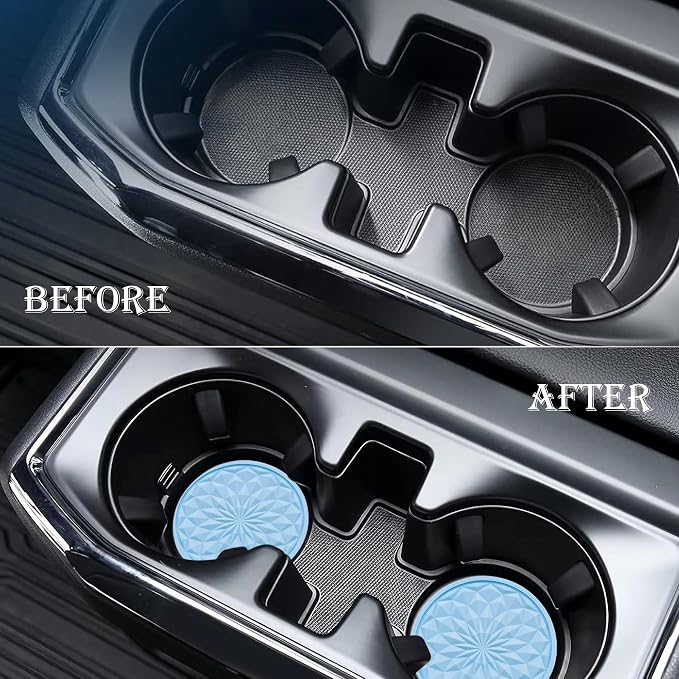 4 Pack Silicone Car Cup Holder Coaster – 2.75 Inch Non-Slip Drink Mat, Universal Fit for Most Vehicles – Cute & Functional Auto Accessories (Light Blue)