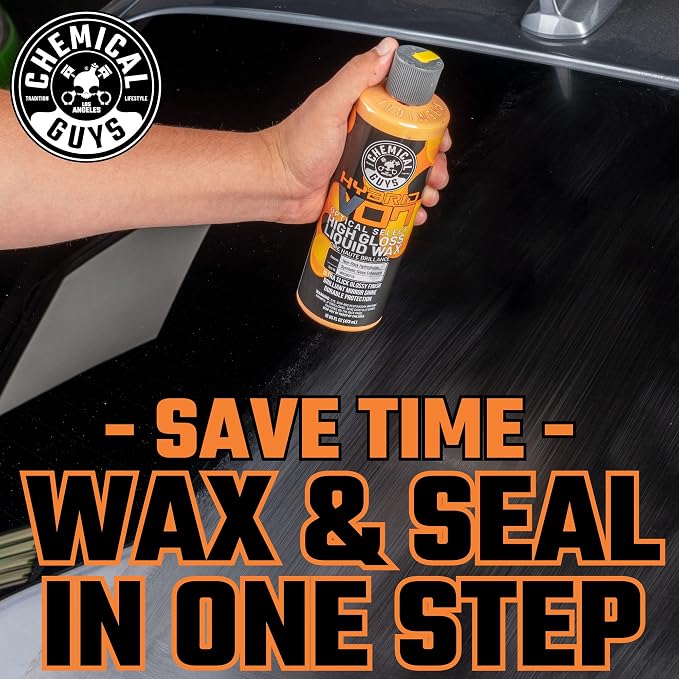 Chemical Guys, Hybrid V7 Optical Select High Gloss Liquid Car Wax, 16 oz | Liquid wax adds deep gloss and slick protection on any paint color, easy on and off, with a fresh orange scent