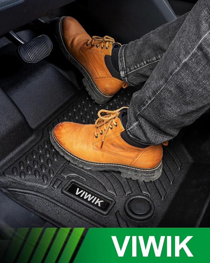 VIWIK Floor Mats for Honda Accord 2013 2014 2015 2016 2017, Automotive All Weather Car Mats for 2013-2017 Accord TPE Rubber Floor Liners Front & Rear Non-Slip Odorless
