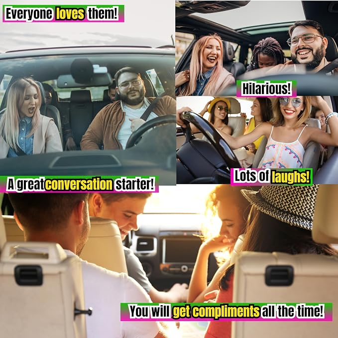 Funny Car Coasters for Cup Holders - 2 Pack Cute Flower Car Accessories for Women, Funny Sayings Floral Stuff Decor, Absorbent Ceramic Cup Holder Coaster for Car to Keep Clean, Gag White Elephant Gift