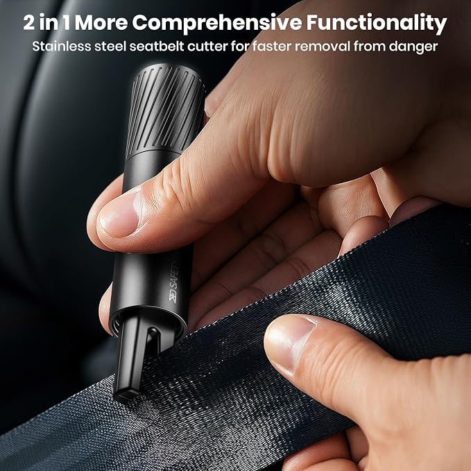 Window Breaker and Seatbelt Cutter Under Water - Car Escape & Emergency Preparedness Tool, Essential 2-in-1 Car Safety Glass Breaker, Car Accessories for Men and Women(3 Pack)
