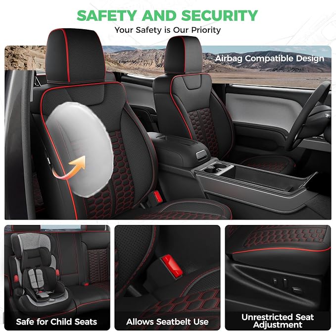 Custom Seat Covers for 2014-2018 Silverado/Sierra 1500 Crew Cab | Fits 2500/3500HD 2015-2019, Jump Seat Cover(armrest storage only), Faux leather, Waterproof, Scratch-resistant, Easy-clean