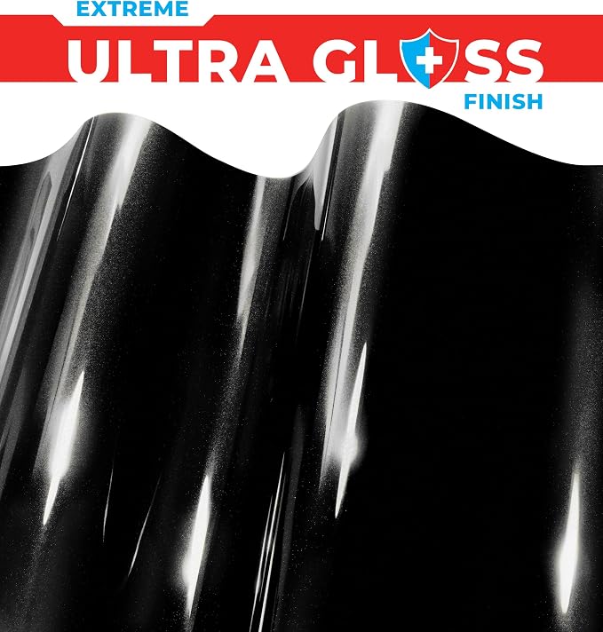 ColorFusion PPF by VViViD, Gloss Metallic Black Dry Apply PPF Vinyl Car Wrap Roll 1.3ft x 5ft