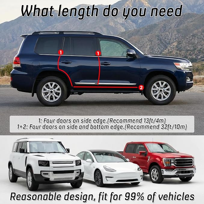 65Ft(20M) Door Edge Guard Black Car Door Edge Protector | PVC U Shape Trim with Metal Sheet No Adhesive Needed Easy to Install Universal Fit for Most Vehicles