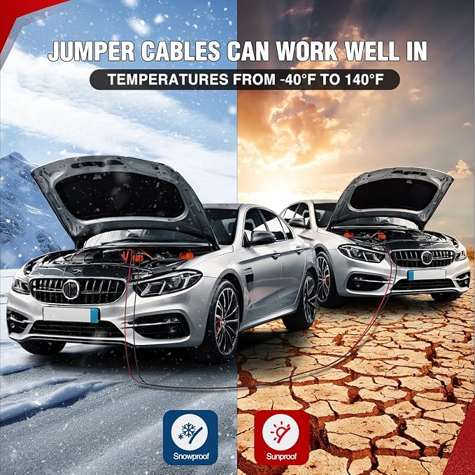Nilight 1 Gauge 25 Feet Heavy Duty Jumper Cables 900 Amp Booster Battery Cables with Permanent Installation kit and Quick Connect Plug Includes Carrying Bag for 12V & 24V Cars SUVs and Trucks