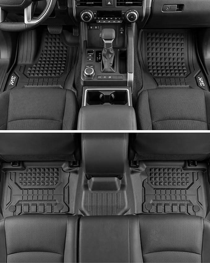 3W Floor Mats Fit for Toyota 4 Runner 2025 2026(Only Fit Hybrid), TPE All Weather Custom Fit Floor Liner for 4Runner Accessories 1st and 2nd Row Full Set Car Mats Easy Clean, Black