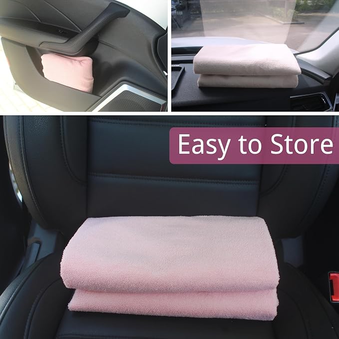 Waterproof Car Seat Cover for Front Seats, Protector for Cars SUVs Trucks, Sweat Towel Seat Covers Bucket for Gym,Workout,Beach,Hiking,Running Swimming(Pink, 1PC)