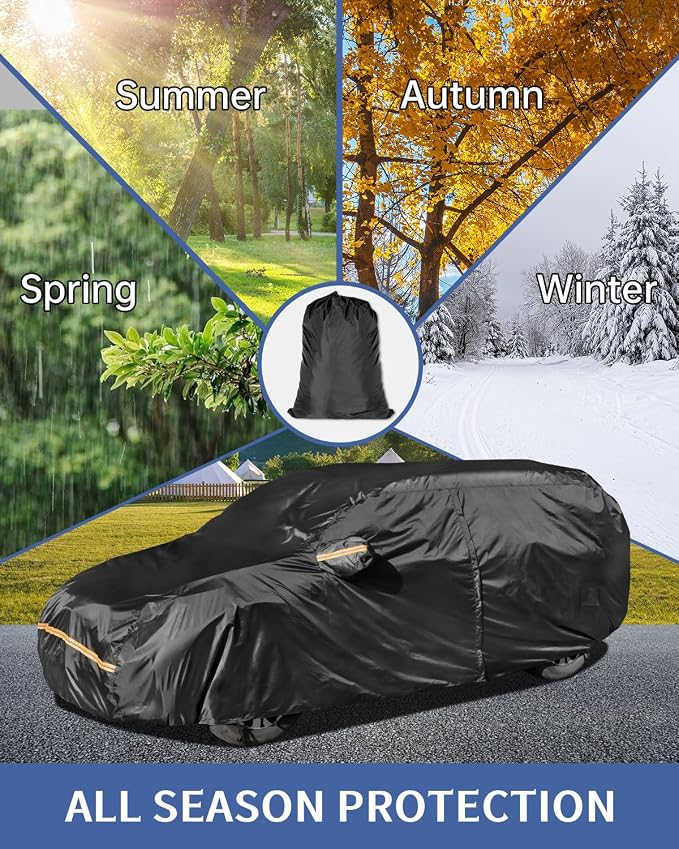 INSAUTO Custom Fit Car Cover for Honda CRV 1997-2026, Toyota RAV4 2006-2026, Waterproof All Weather Full Exterior Protection, Sun Rain Snow, with Driver Door Zipper