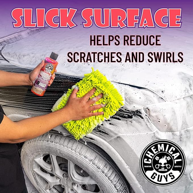 Chemical Guys CWS21516BK Car Wash Detailing Bucket, Mitt & Accessories Bundle (6 Items) Featuring Sticky Snowball Ultra Snow Foam Car Wash Soap, 16 oz - Works on Cars, Trucks, SUVs, RVs & More