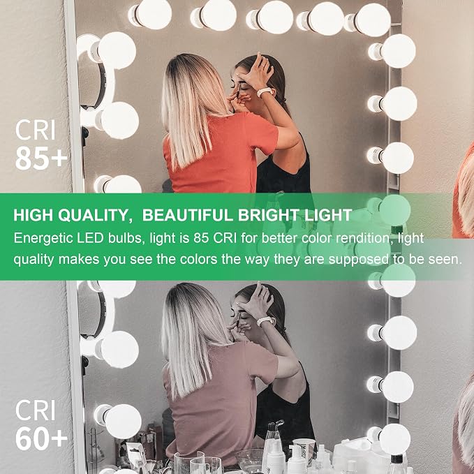Honesorn 4 Pack G25 LED Globe Bulbs, 60W Equivalent, 4000K Natural Daylight White, E26 Base for Bathroom Vanity Over Mirror, 120V CRI85+ 500LM Non-dimmable
