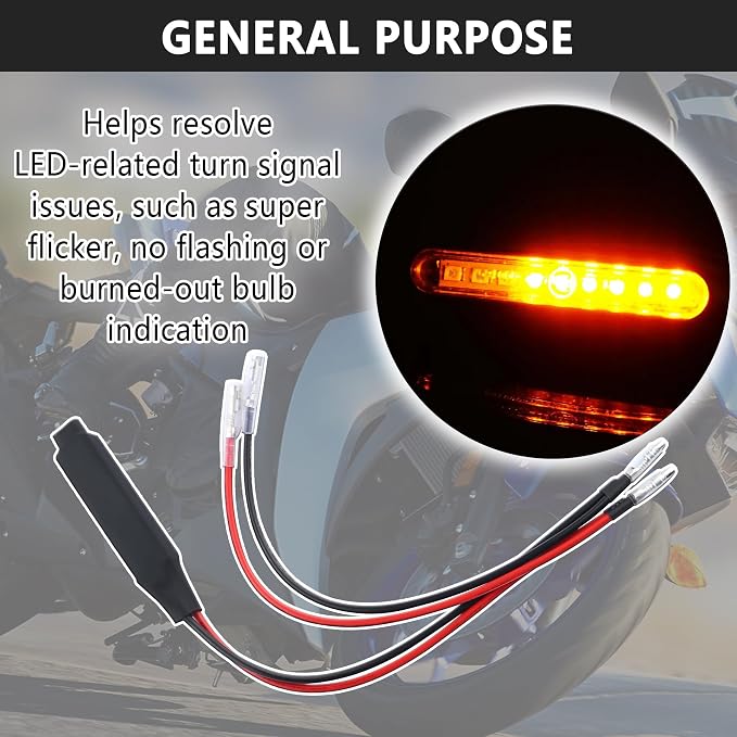 IHOTDER 4PCS Motorcycle Turn Signals LED Resistor,10W 12V Load Resistors LED Turn Signal,Universal Motorcycle Accessories Single Side Lead Decoder Resistor