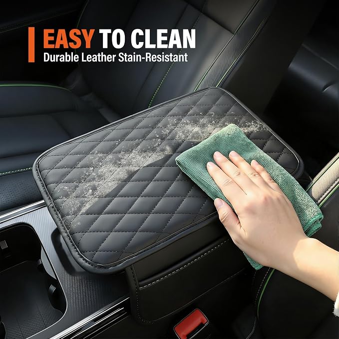 Center Console Cover with 2 Storage Bags, Universal Arm Cover for Car Pad Middle Console Cover, Scratch-Resistant & Waterproof, Easy to Clean