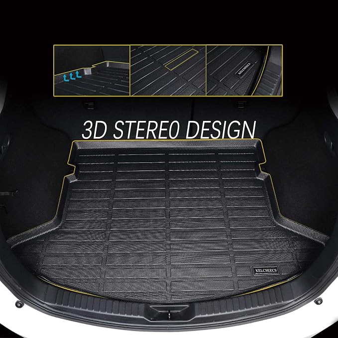 KELCSEECS® All-Weather Cargo Liner for Hyundai Elantra & Elantra N & Elantra Hybrid 2026 2025 2024 2023 2022 2021 Custom Fit Car Floor Mat Trunk Mat - Black