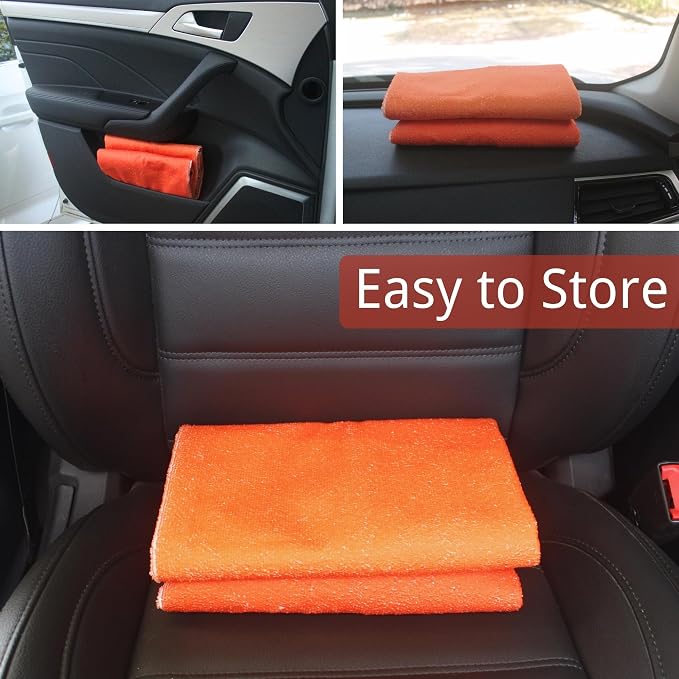 Waterproof Car Seat Cover for Front Seats, Protector for Cars SUVs Trucks, Sweat Towel Seat Covers Bucket for Gym,Workout,Beach,Hiking,Running and Swimming(Orange, 2PCS)