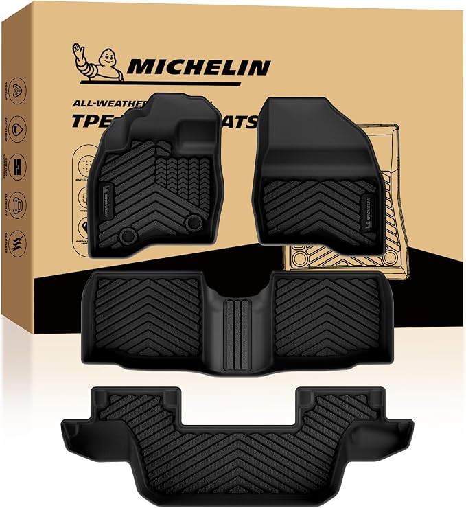 Michelin Vehicle Mats, All-Weather TPE Custom Fit Liner for 2015-2019 Explorer 7 Seats, Premier