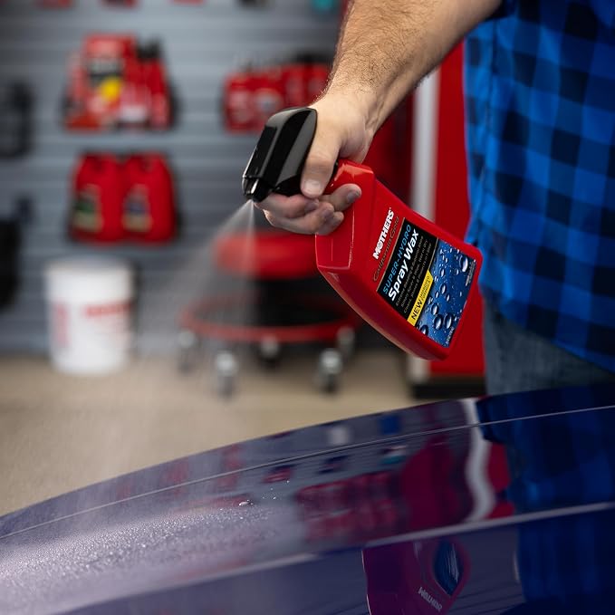 Mothers California Gold Super-Hydro Spray Wax, 24 oz. (05724) | Just Waxed Brilliance & Beading, Cleans, Shines & Protects in 1-Step, Use Dry or Wet, Drying Aid, Existing Wax or Coating