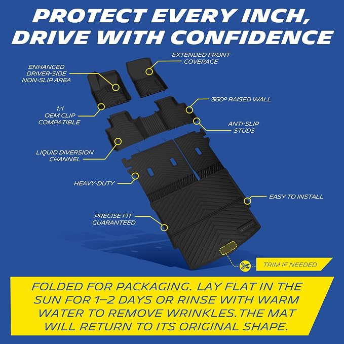 Michelin Vehicle Mats, All-Weather TPE Custom Fit Liner for 2021-2026 Nissan Rogue (4 Piece A), Not for Sport/PHEV, Premier