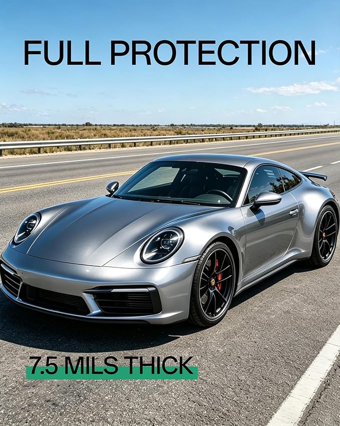 PPF, Dry Apply TPU PPF Vinyl Car Wrap Roll 1ft x 5ft, Paint Protection Vinyl Film (Gloss GT Silver)