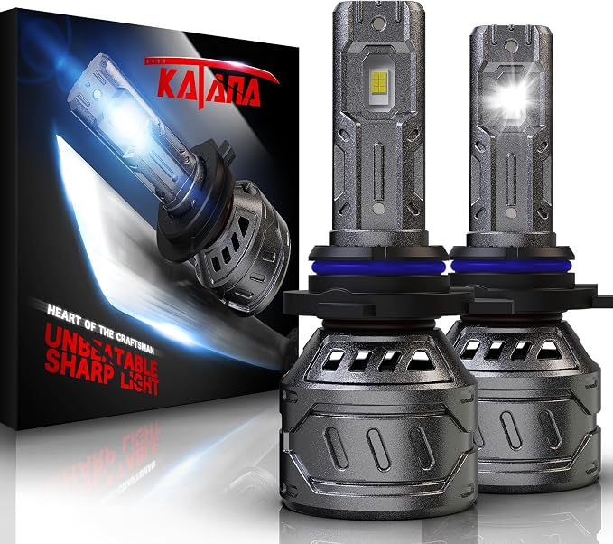 Katana 9012 Bulbs, HIR2 400% Brightness 6500K Plug and Play Fog of 2 | 1:1 Size,Cooling Fan,360°Beam Angle