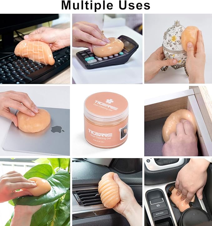 TICARVE Cleaning Gel for Car Detail Putty Cleaning Gel Auto Detail Tools Car Interior Cleaner Cleaning Mud Dust for Cars and Keyboard Cleaner Gel Clean Slime Reusable Car Vent Cleaner | Auto Detailing Tools, Car Interior Keyboard Dust Cleaner Putty, Ti...