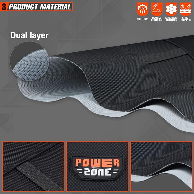 Universial Dirt Bike Seat Cover - Soft Ribbed Rubber Seat Covers for Motorcross Enduro (Black-2)