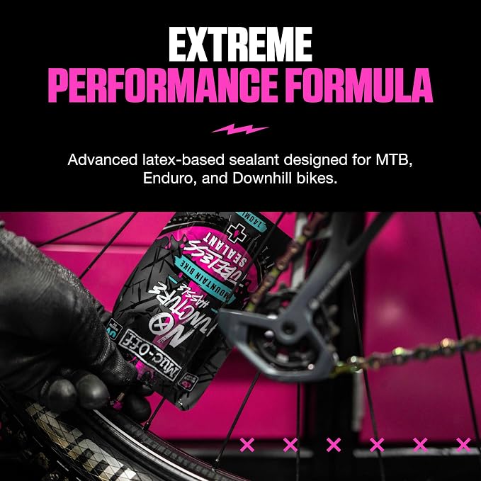 Muc-Off No Puncture Hassle Tubeless Sealant - Advanced Bicycle Tyre Sealant with UV Tracer Dye That Seals Tears and Holes Up to 6mm