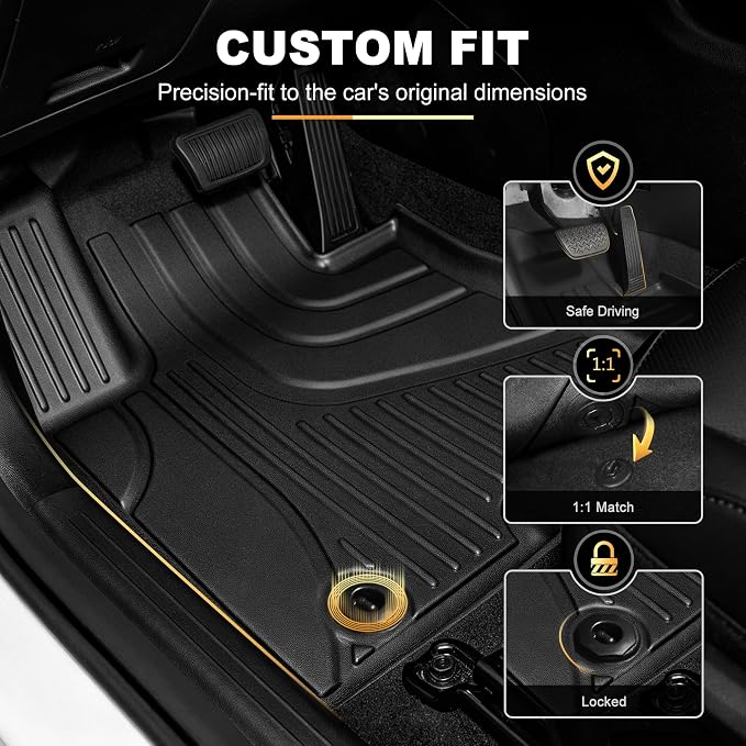 Floor Mats for Toyota Camry 2018-2024 FWD Gas, Floor Liners & Cargo Liner | Not for AWD or Hybrid. Custom Fit Car Mats All-weather Protection Waterproof Easy to Clean Heavy Duty