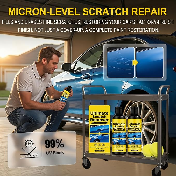 Car Scratch Remover, 2026 Upgrade Car Polishing Wax Scratchs Remover Cars Paint Scratchs Repair Kit, Scratch Remover for Vehicles with Wipe and Sponge Deep Scratches (1 Set)