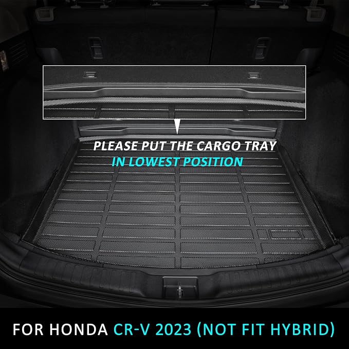 ANBINGO® Floor Mats & Cargo Liner for 2023 2024 2025 2026 CRV (Not Hybrid) for CR-V LX/EX/EX-L, All Weather Protection TPE Automotive Floor Liners (Cargo Tray in Lowest Position)