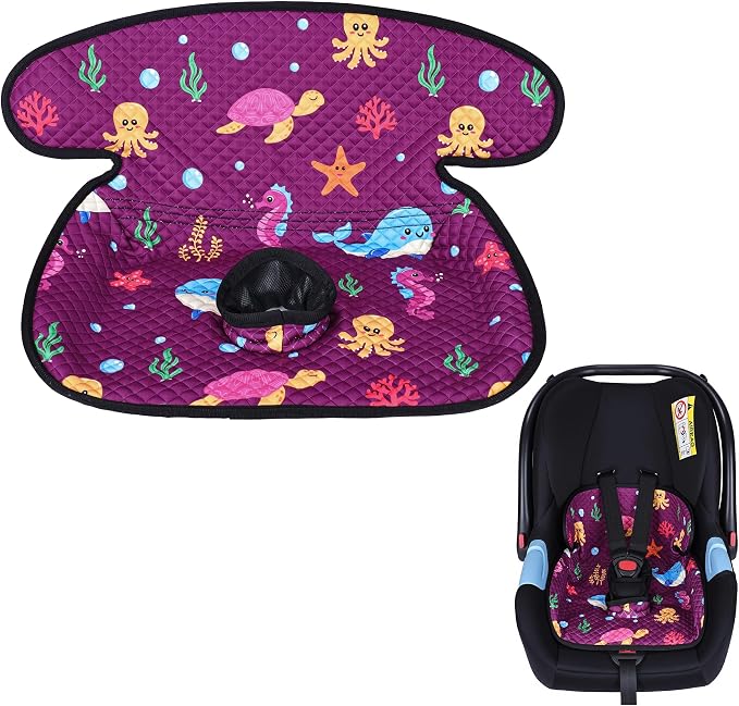 Piddle Pad Car Seat Liner, Waterproof Soft Car Seat Protector for Potty Training, (Purple Ocean)