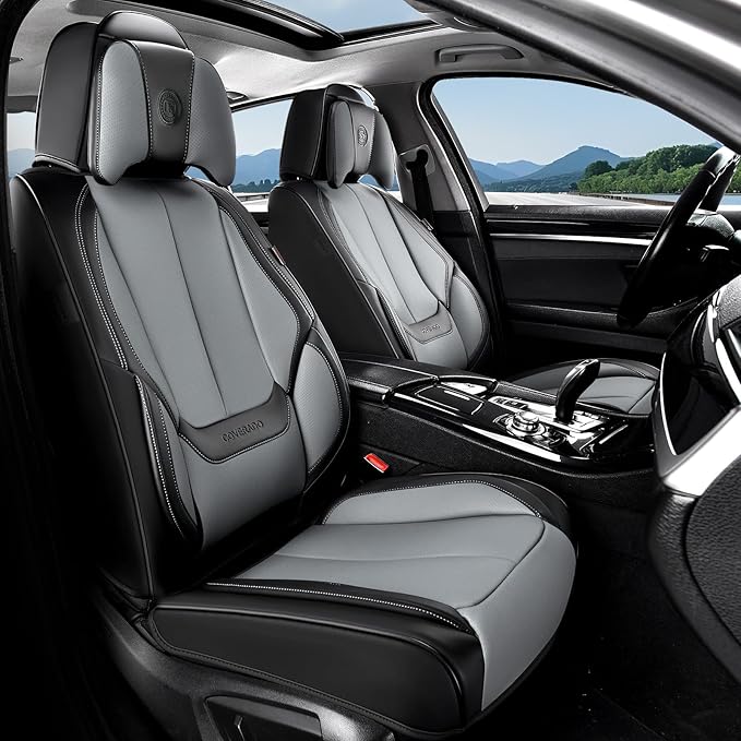 Coverado Car Seat Covers, Seat Covers for Cars, Waterproof Leather Auto Seat Protectors, Leather Car Seat Cushion, Car Interiors Accessories Universal Fit for Most Cars