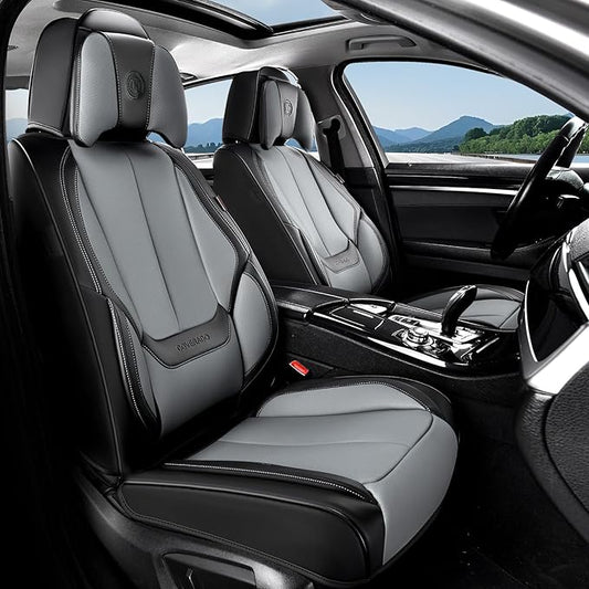 Coverado Car Seat Covers, Seat Covers for Cars, Waterproof Leather Auto Seat Protectors, Leather Car Seat Cushion, Car Interiors Accessories Universal Fit for Most Cars