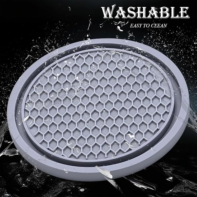 4PCS Car Cup Holder Coaster, Universal Auto Non-Slip Cup Holder Coaster, 2.75In Universal Non-Slip Recessed Car Interior Accessories (Gray)