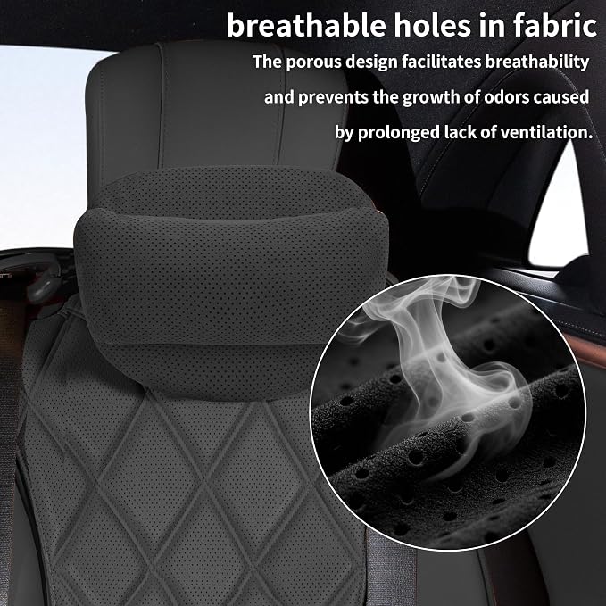 2 Pack Car Neck Support, Ergonomic Drive Seat Head Cushion Pillow | Car Pillow for Neck Support, Softness Car Headrest Pillow for Driving, Ergonomic Car Neck Support Pillow for Car Home Office