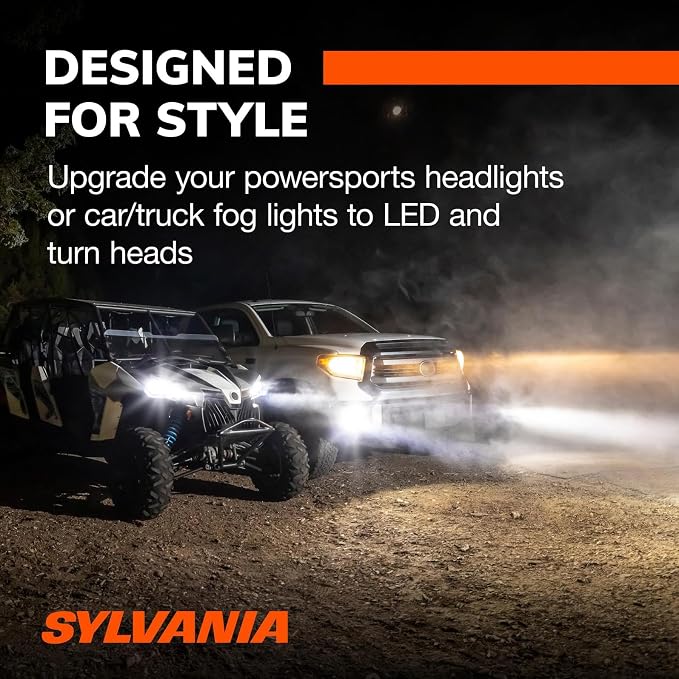 SYLVANIA - H11 LED Ultra - Fog Lights For Cars and Trucks - Headlight Bulbs for Off Road Powersports - 6000k Cool White LED Light - Maximum Lifespan - No Polarity - DIY Upgrade